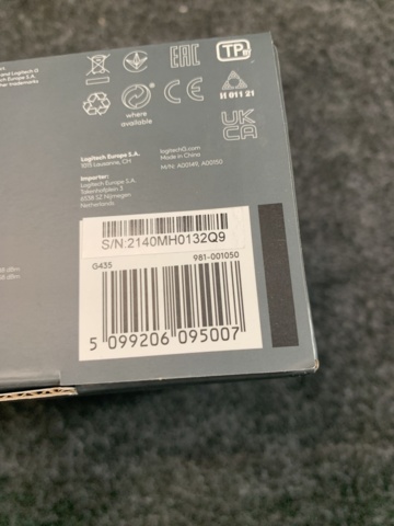 925014-3 Wireless Gaming Headset Logitech G435 LIGHTSPEED (Black)