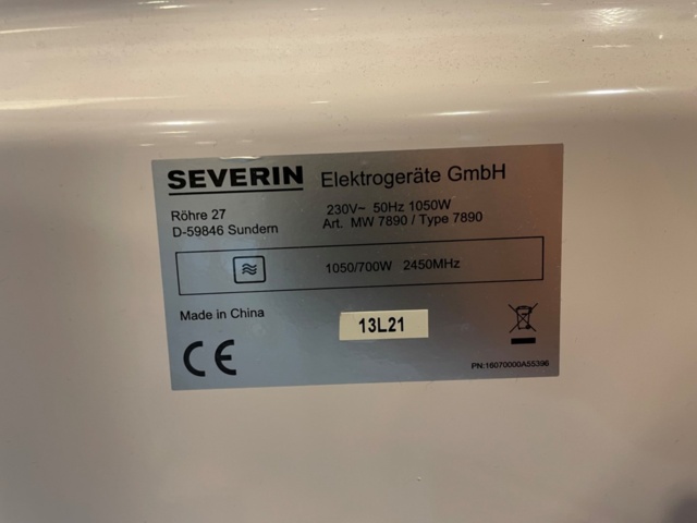 912520-4 Microwave and ice machine Severin / Andersson