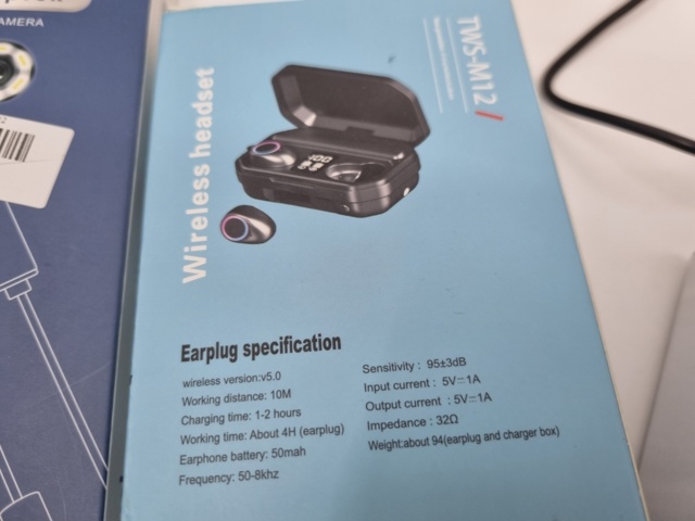 926529-3 TWS headset + QI charger + webcam + pain reliever + hacker + endoscope - Shipping included