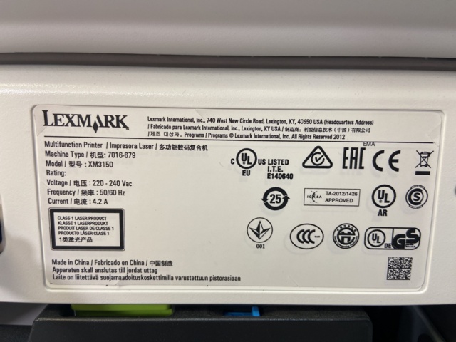 805212-5 Multifunction Printer - Lexmark XM3150