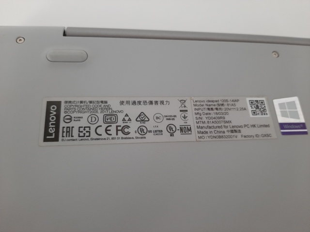 805283-7 Laptop - Lenovo Ideapad 120S-14IAP