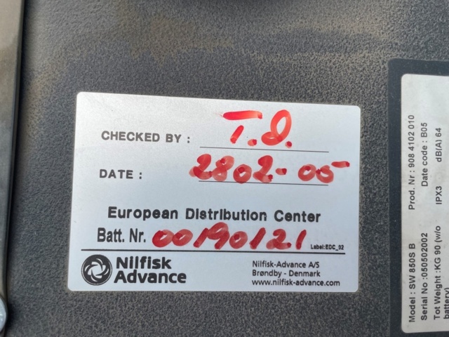 886211-11 Sweeping machine Nilfisk SW 850S B