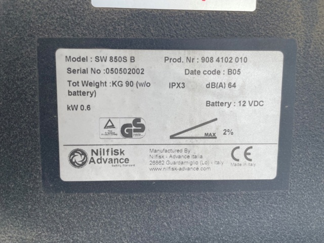 886211-20 Sweeping machine Nilfisk SW 850S B