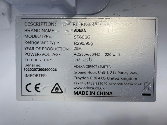 422979-3 Freezer with glass door, purchased in 2020 for SEK 21,000 ex VAT