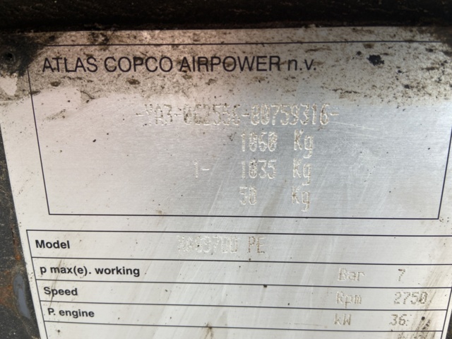 917286-18 Diesel compressor Atlas Copco XAS97 -2008