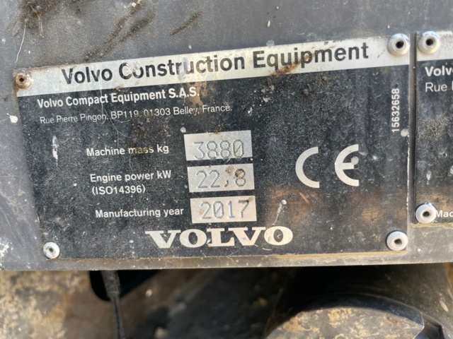 906871-15 Compact mini excavator Volvo ECR40D, 2017
