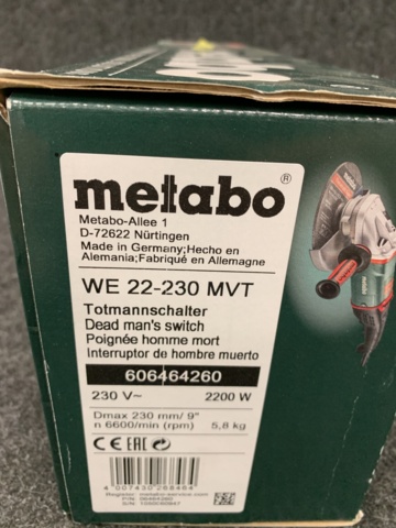 929887-2 Angle grinder Metabo WE 22-230 MVT 2200w