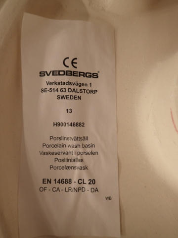 861850-6 Washbasin with mixer Svedbergs