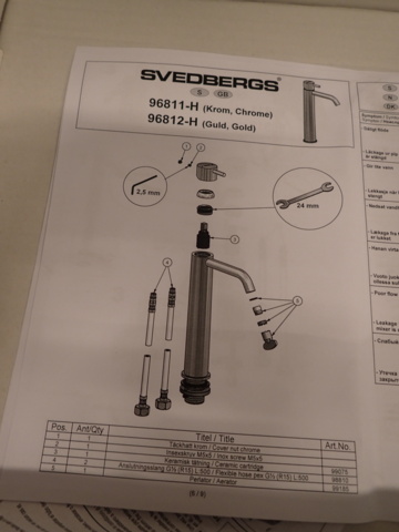 861850-9 Washbasin with mixer Svedbergs
