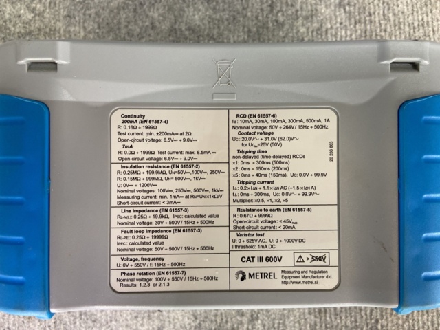 922772-3 Installation tester Metrel Eurotestat