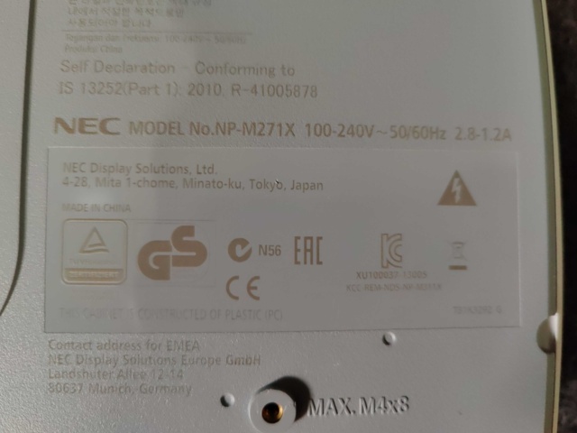 925620-5 Projector NEC NP-M271X