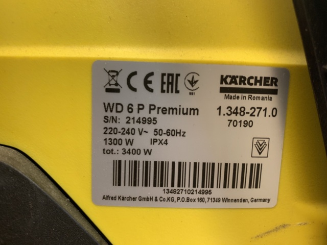931630-4 Industrial vacuum cleaner Kärcher WD6P Premium