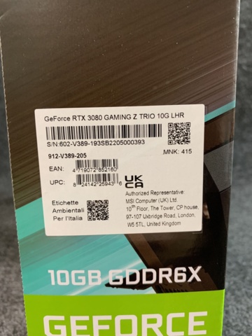 932235-3 Graphics card GeForce RTX 3080 GAMING Z TRIO 10G LHR 10GB