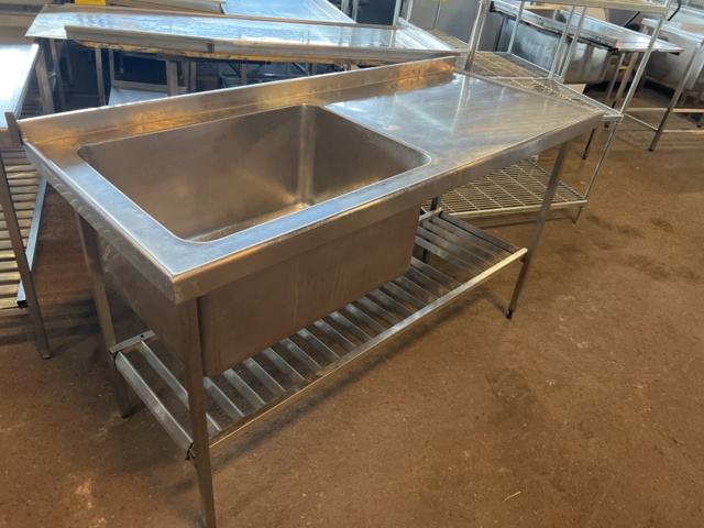 896826-6 Sink 160x65 cm with large sink on the left