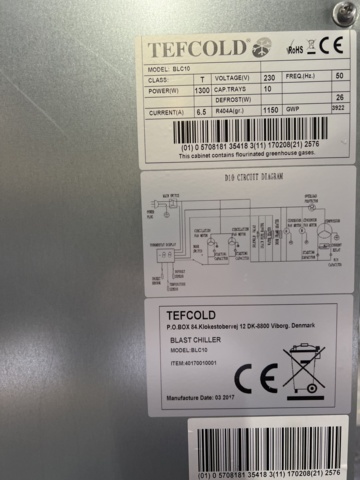 896836-6 Tefcold BLC10 blast chiller
