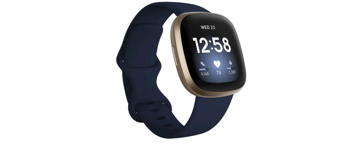936853-1 Fitbit Versa 3 Midnight/Soft Gold