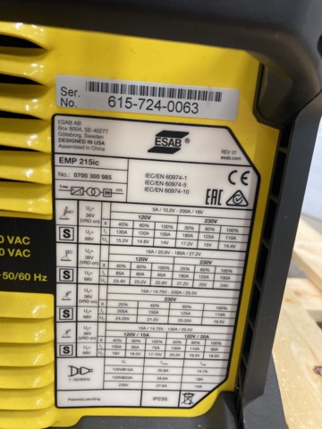 936630-6 Universal welder ESAB Rebel EMP 215IC