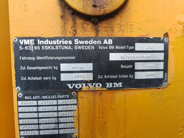 928381-38 Truck Volvo L70 -1992