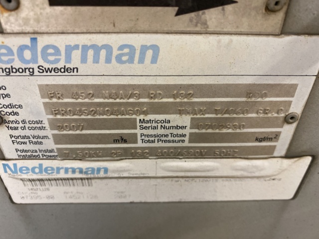 937201-14 Welding extraction system Nederman Filtermax DFO 120