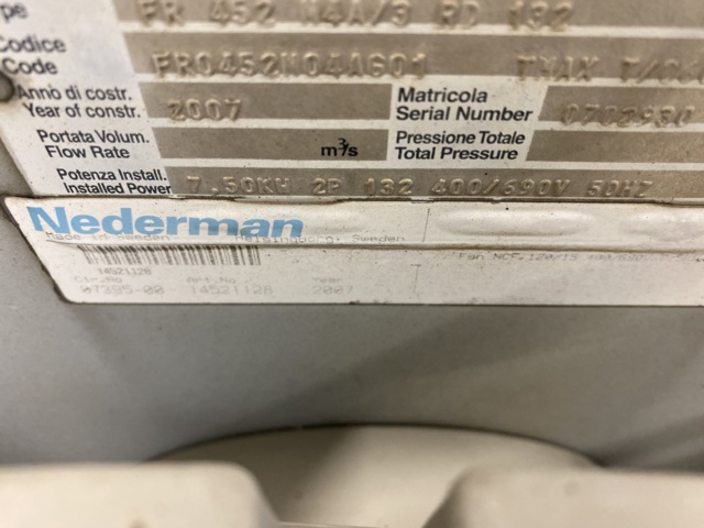 937201-13 Welding extraction system Nederman Filtermax DFO 120