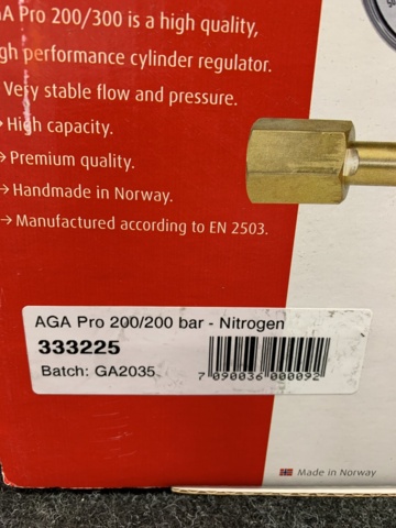 938126-2 Regulator AGA Pro 200 - Nitrogen