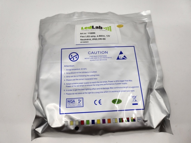 937723-4 Ledlab Flex LED strip 4.8W/m. 12V, IP65, 4000K - Shipping included