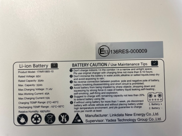 872343-20 Electric moped YADEA C1S 2022