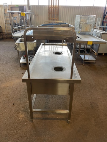 686705-4 Sorting bench for sinks with draining shelf and drop-off for cutlery and rubbish