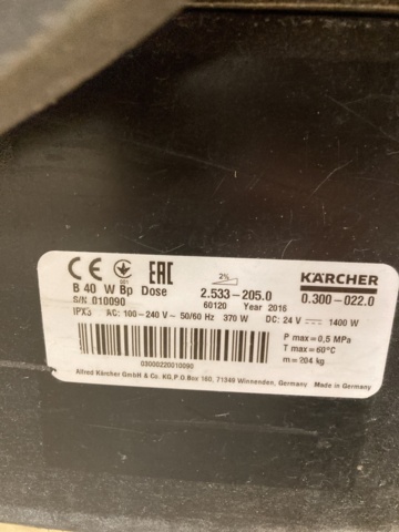 939933-9 Scrubber Kärcher B 40 W - 2016