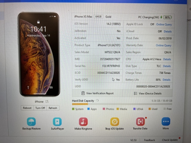 922859-22 Smartphone, Apple iPhone XS Max, 64GB - Shipping included!
