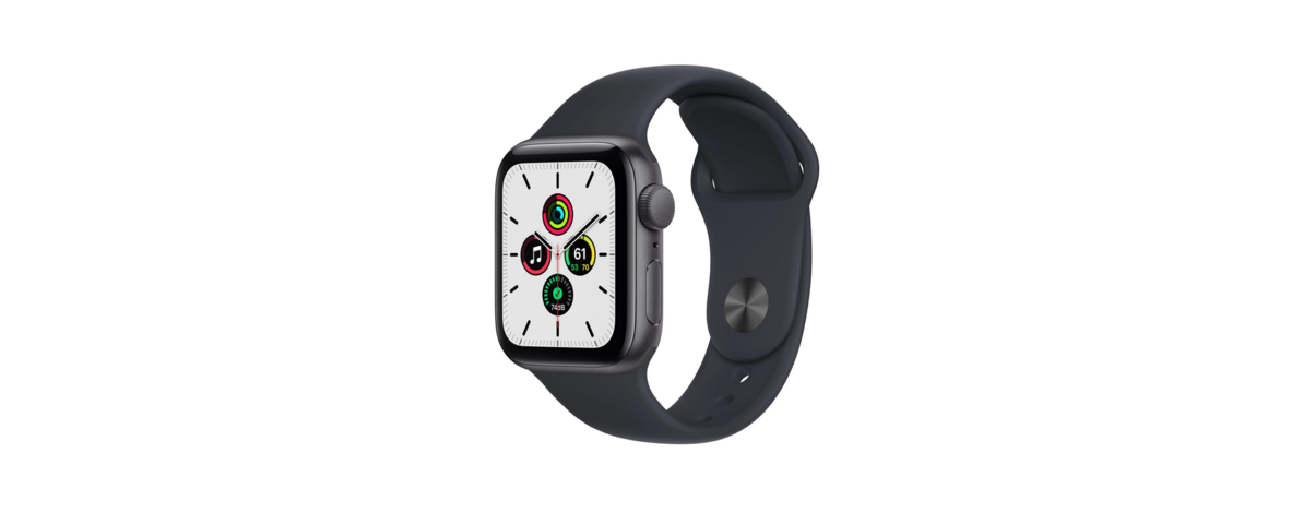 939560-1 Apple Watch SE GPS, 40mm Space Gray Aluminum Case with Midnight Sport Band