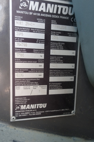 942408-32 Telescopic loader Manitou MRT 2540+ Privilege - 2015