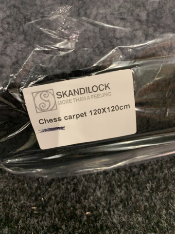 942232-3 Sheepskin rug Chess carpet 120X120cm, Anthracite/black