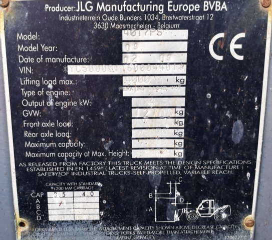 943545-45 Telescopic loader JLG 4017PS -2009