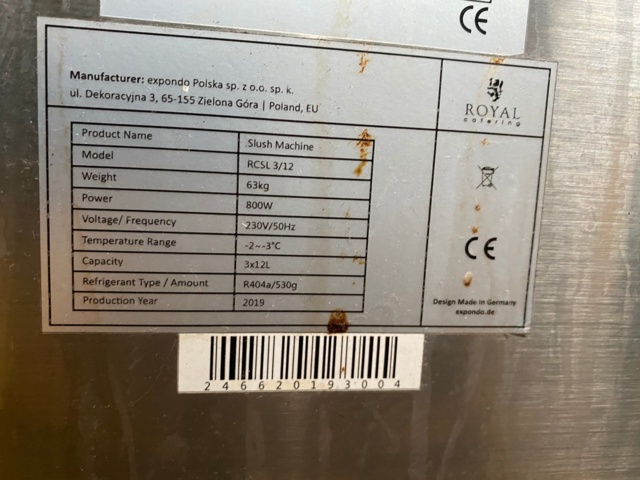 943548-3 2 Slush machines Royal Catering