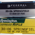 943344-1 30-06 Springfield 125gr Lead tip, 20 pcs, and SP Power-Shok, 20 pcs