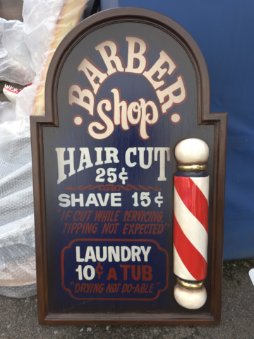 Barber Shop Sign / Board - PS Auction - We value the future - Largest