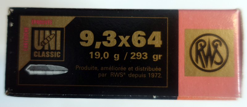 943603-1 9.3x64 Brenneke 293gr UNI (RWS) 20 pieces in box