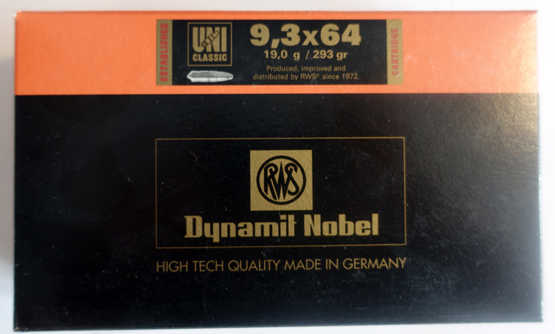 943603-2 9.3x64 Brenneke 293gr UNI (RWS) 20 pieces in box