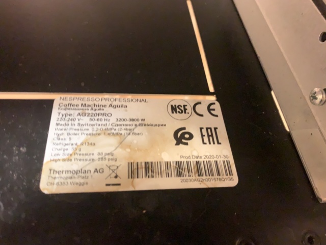 943635-17 Coffee machine - Nespresso Professional Aguila