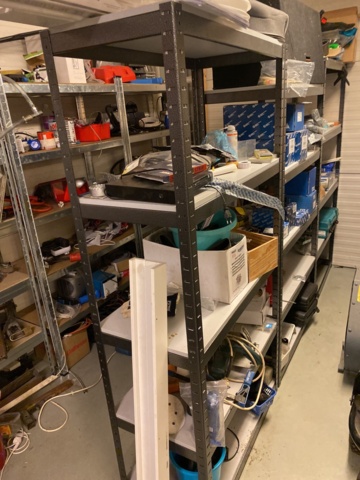 920525-6 Spare parts warehouse of mixed compote and storage shelves