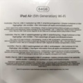 943862-5 iPad Air 64Gb (5th Generation) Wi-Fi Blue