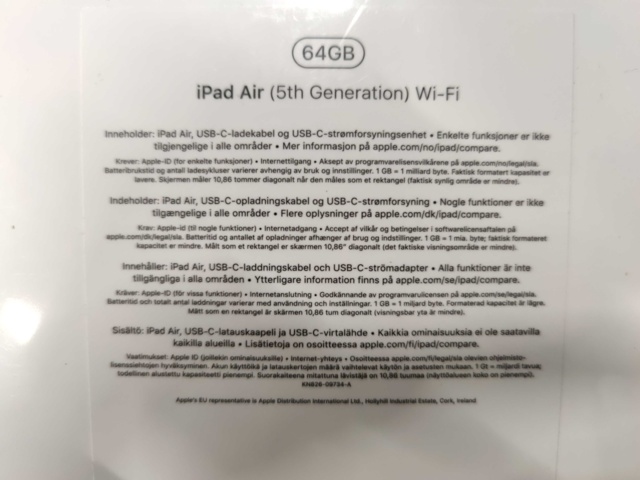 943862-5 iPad Air 64Gb (5th Generation) Wi-Fi Blue