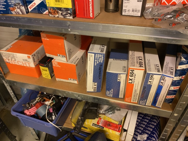 920525-24 Spare parts warehouse of mixed compote and storage shelves