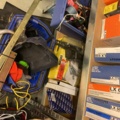 920525-25 Spare parts warehouse of mixed compote and storage shelves