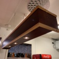 810109-2 Ceiling-hung shelf with lighting