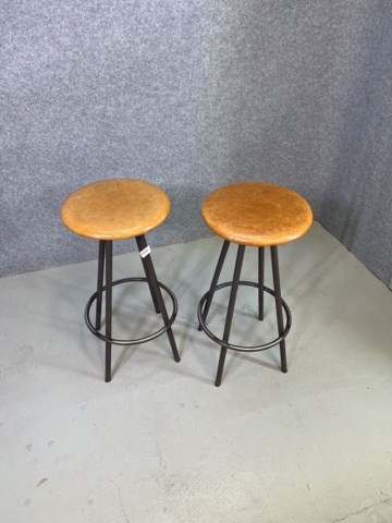 922932-2 Bar stool, HOF, H 75 cm, Jonas Bohlin, Black / Cognac, 2 pcs