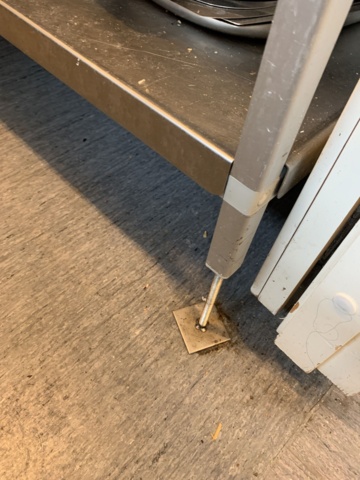 810145-3 Workbench in stainless steel with lower shelf