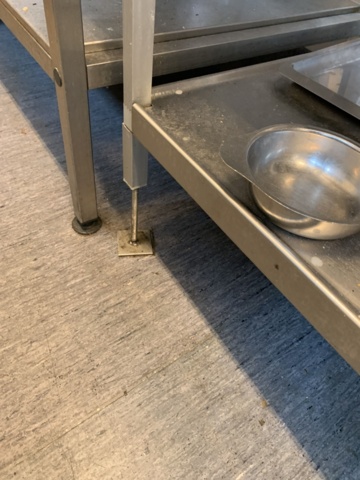 810145-4 Workbench in stainless steel with lower shelf