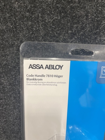 945044-3 Code handle for balcony door Assa 7810 right bright chrome